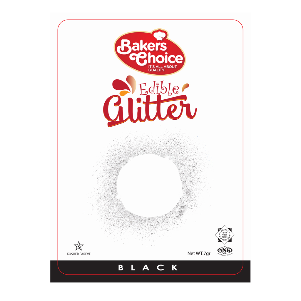 Black Edible Glitter  Bakers Choice - Premium Kosher Baking Ingredients