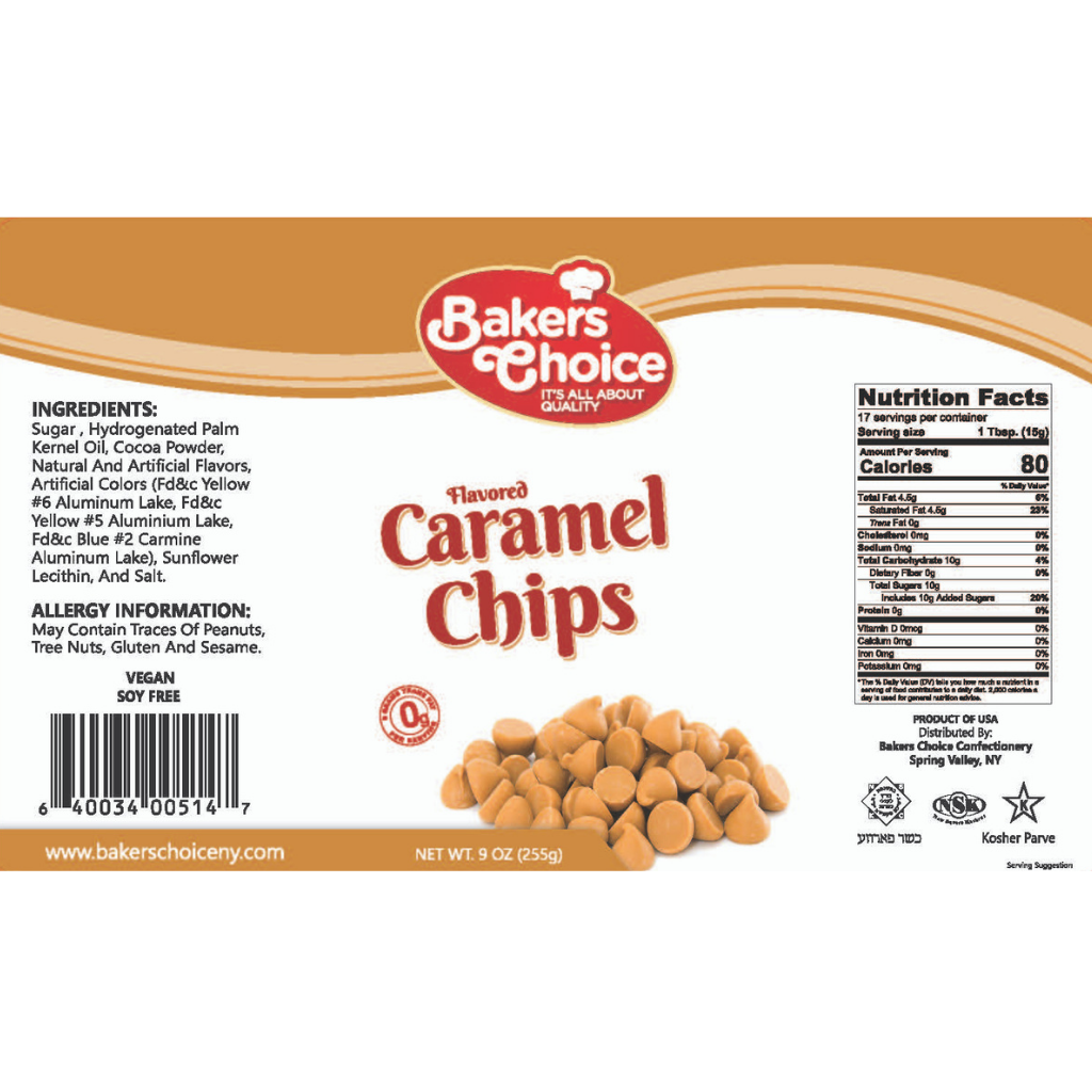 Caramel Chips | Bakers Choice - Premium Kosher Baking Ingredients