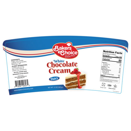 White Chocolate Cream Bakers Choice Premium Kosher Baking Ingredients
